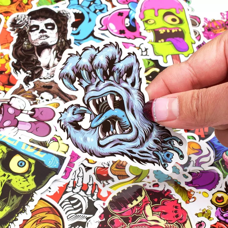 100 Pcs Horror Cool Stickers Graffiti Skeleton Dark Funny Adult Bomb Diy Decals Ebay 2466
